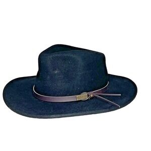 Red Head Brand Men's M All Season Black Wool Felt Fedora Hat Packable Crushable